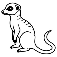 Elegant Meerkat Line Art