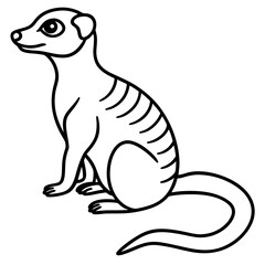 Elegant Meerkat Line Art