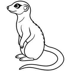 Elegant Meerkat Line Art