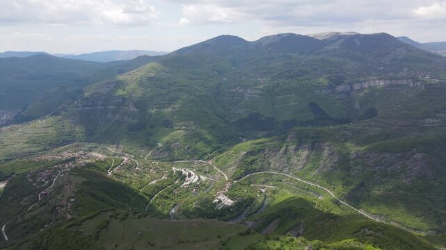 Amazing Aerial view of iskar gorge near village of Bov, Balkan Mountains, Bulgaria
