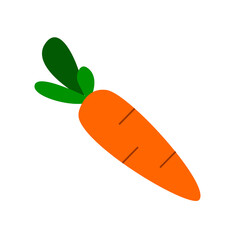 Flat vector illustration of a carrot isolated on a white background