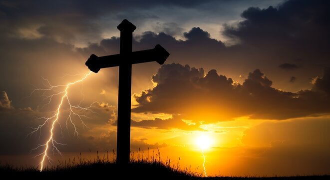 Sunset's Fury, Heaven's Embrace AI Generated