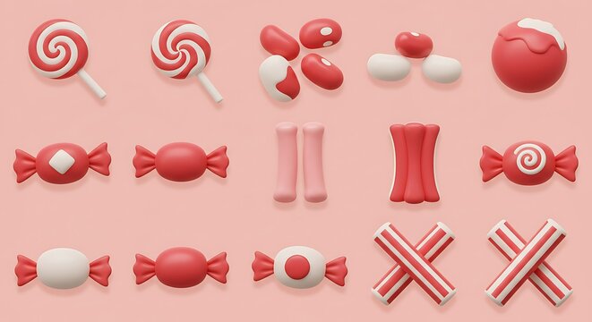 Sugary Delights: A 3D Render of Sweet Treats AI Generated