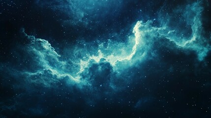 Fototapeta premium Nebula Starfield in Dark Blue Space Creating a Cosmic Cloudscape