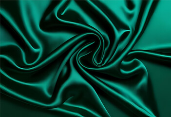 Obraz premium Elegant Teal Silk: A captivating close-up reveals the smooth, flowing texture of luxurious teal silk, showcasing its lustrous sheen and intricate folds.