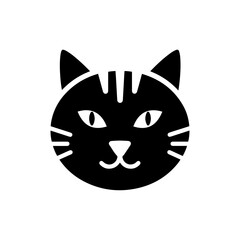 Cat Face with Whiskers and Ears Straight Icon