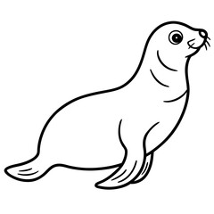 Obraz premium Elegant Seal Line Art Vector