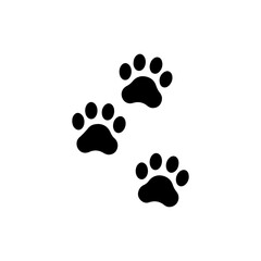 Four-Step Pet Footprint Trail Icon in Black