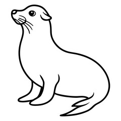 Fototapeta premium Elegant Seal Line Art Vector