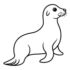 Obraz premium Elegant Seal Line Art Vector