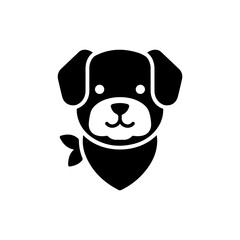 Small Dog with Bandana Around Neck - Flat Icon
