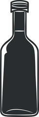 Black silhouette of an empty bottle icon, ideal for minimalist and design projects.
