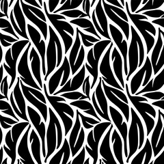 Seamless abstract hand drawn leaves pattern.