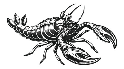 Black scorpion vector illustration featuring detailed claws and a curved tail with a venomous stinger. Isolated insect design ideal for danger, survival, or desert themes.