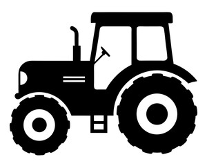 Tractor Silhouette Vector & Farm Vehicle SVG Icon Design