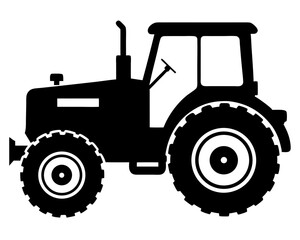 Tractor Silhouette Vector & Farm Vehicle SVG Icon Design