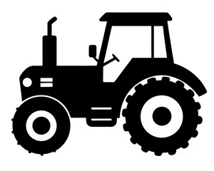 Tractor Silhouette Vector & Farm Vehicle SVG Icon Design