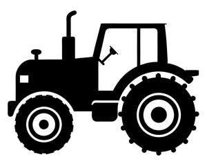 Tractor Silhouette Vector & Farm Vehicle SVG Icon Design