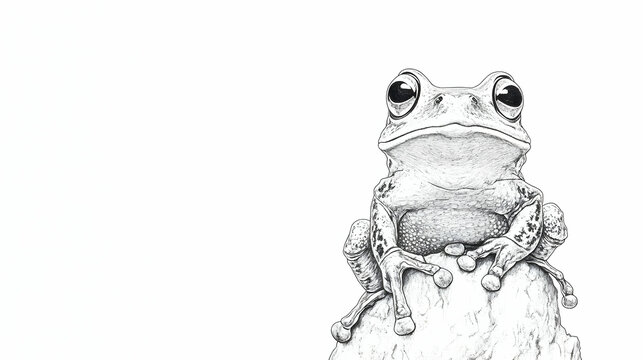 easy frog drawing illustration