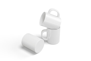realistic mug mockup isolated on white background. 3D Rendering