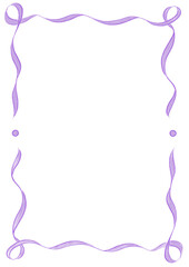 Purple Wavy Ribbon Frame with Dots, wedding menu invitation border, hand drawn baby shower decoration, a4 a5 a6 birthday pastel party, clown funfair style, bachelorette bachelor vintage retro