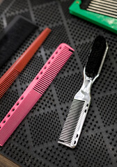 professional combs on table
