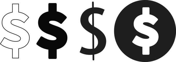 Dollar Icon. Currency Symbol for Finance, Banking, and Business Concepts. vector illustration.