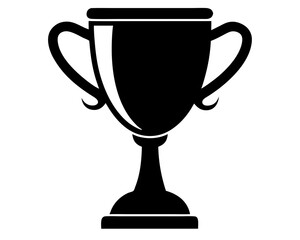 Trophy Cup Silhouette Vector & Champion Award SVG Icon Design