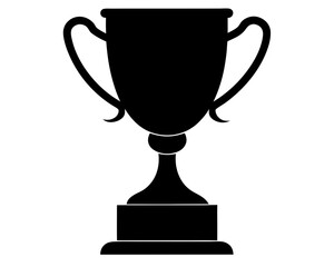 Trophy Cup Silhouette Vector & Champion Award SVG Icon Design