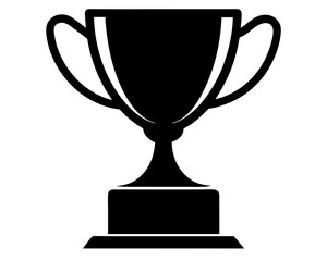 Trophy Cup Silhouette Vector & Champion Award SVG Icon Design