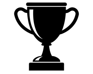 Trophy Cup Silhouette Vector & Champion Award SVG Icon Design