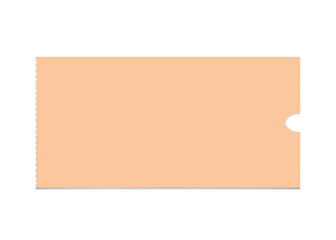 Vector Blank retro-style ticket on a white background. Perfect for graphic designers creating custom cinema stubs, coupons, concert or entry tickets. 