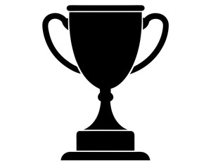 Trophy Cup Silhouette Vector & Champion Award SVG Icon Design