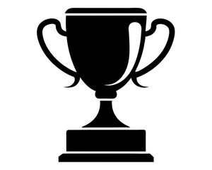 Trophy Cup Silhouette Vector & Champion Award SVG Icon Design