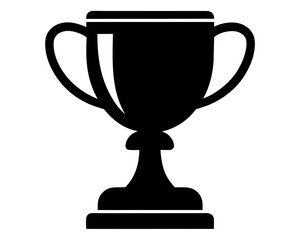 Trophy Cup Silhouette Vector & Champion Award SVG Icon Design
