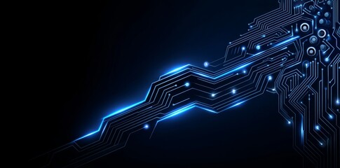 d illustration Abstract futuristic electronic circuit technology background’ becomes ‘A 2D illustration of an abstract futuristic electronic circuit technology background