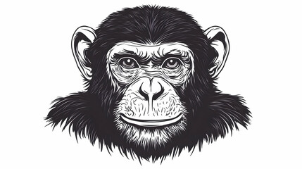 Obraz premium easy monkey drawing illustration
