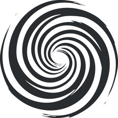 Fototapeta premium Black and white spiral optical illusion with swirling pattern creating a hypnotic effect.