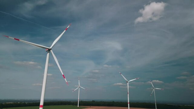 Drone Footage of Summer Wind Turbines in Germany &ndash; Green Fields and Clean Energy