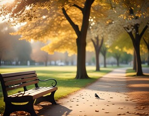 bench in autumn park