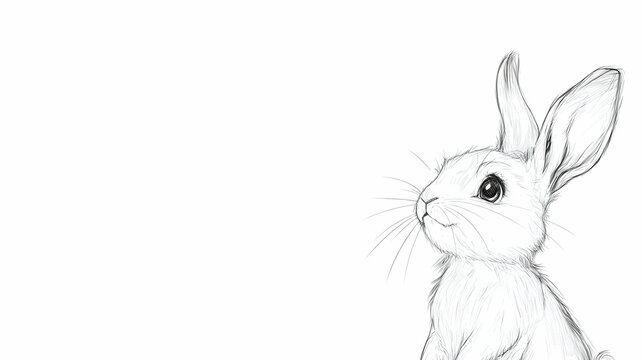 adorable bunny drawing illustration