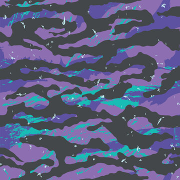 Vector seamless camo tiger stripe army fatigue pattern design