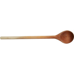 A wooden spoon used for cooking and stirring food.