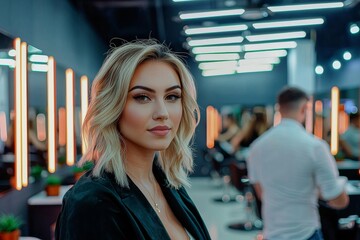 Youth undergoing vocational training at a hairdressing establishment