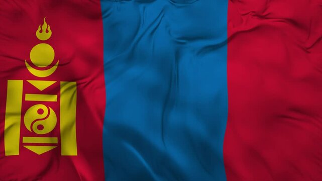 National Flag of Mongolia waving with wind in a smooth Manner | Mongolia Fag waving