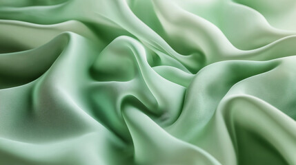 Obraz premium background Abstract vibrant flowing fabric folds green colour