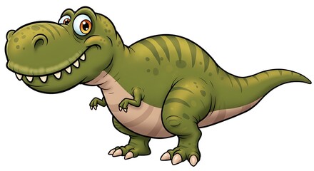 Fototapeta premium Rexs Playful Grin The Happy Tyrant A Prehistoric Smile Cartoon Dinosaur Delight Friendly T Rex Green Giant Tiny Teeth Big Heart Dino Daydream Jolly Jurassic Friend The Cute Cretaceous Creature