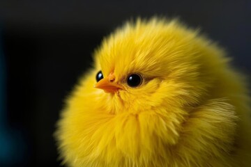 araffy yellow bird with a black eye and a black nose