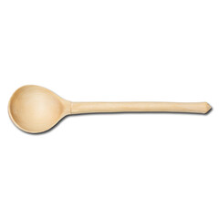 A wooden spoon designed for cooking and serving food.