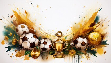 creative border frame of soccer themed concepts background with copy space, sports concepts